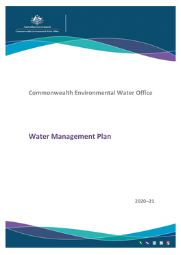 Water Management Plan 2020-21