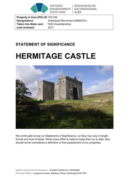 Hermitage Castle Statement of Significance