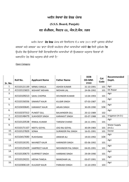 SSS Board, Punjab