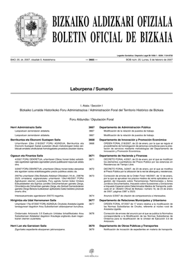 Bizkaiko Aldizkari Ofiziala Boletin Oficial De Bizkaia