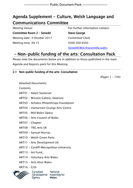 Non-Public Funding of the Arts