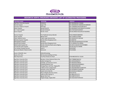 Sedgwick Kenya Insurance Brokers List of Accredited Providers