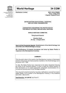 Clarifications of Property Boundaries and Areas by States Parties in Response to the Retrospective Inventory