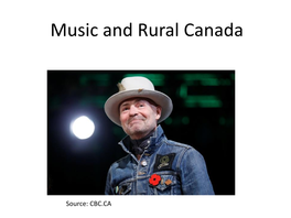 Music and Rural Canada