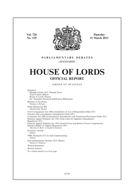 House of Lords Official Report