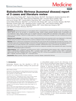 Sialodochitis Fibrinosa (Kussmaul Disease)