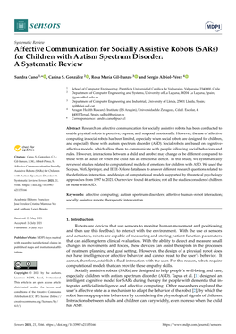 Affective Communication for Socially Assistive Robots (Sars) for Children with Autism Spectrum Disorder: a Systematic Review