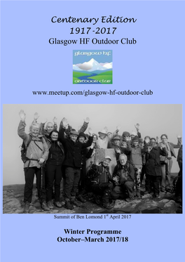 Centenary Edition 1917-2017 Glasgow HF Outdoor Club