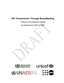 HIV Transmission Through Breastfeeding a Review of Available Evidence an Update from 2001 to 2007