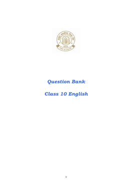 Question Bank Class 10 English