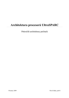 Architektura Procesorů Ultrasparc