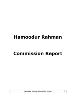 Hamoodur Rahman Commission Report 1
