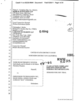 Woburn Retirement System, Et Al. V. Omnivision Technologies, Inc., Et Al