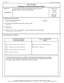 Campaign Contribution Disclosure Report