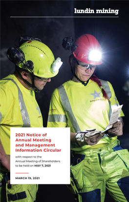 2021 Notice of Annual Meeting and Management Information Circular with Respect to the Annual Meeting of Shareholders to Be Held on MAY 7, 2021