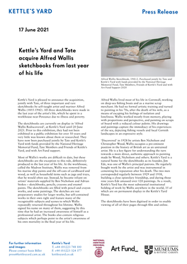 Press Release Kettle's Yard and Tate Acquire Alfred Wallis Sketchbooks