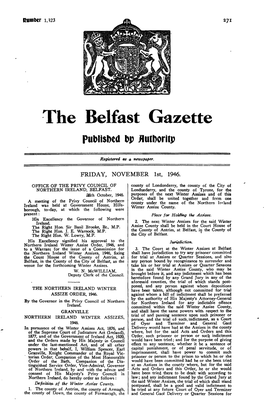 The Belfast Gazette Published Dp Fluthoritp