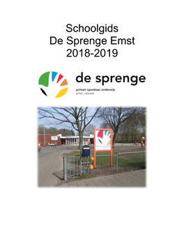 Schoolgids De Sprenge Emst 2018-2019