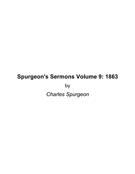 Spurgeon's Sermons Volume 9