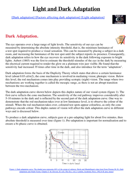 Light and Dark Adaptation