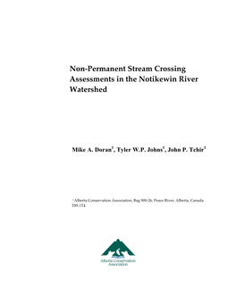 Non-Permanent Stream Crossing Assessment in the Notikewin River Watershed