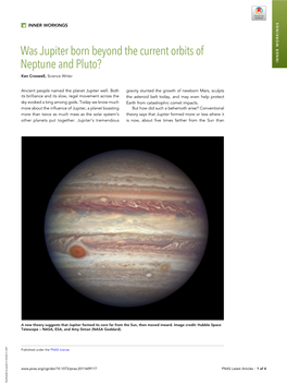 Was Jupiter Born Beyond the Current Orbits of Neptune and Pluto?