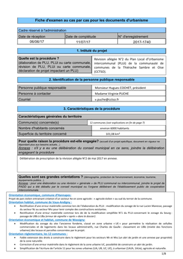 Fiche D'examen Au Cas Par Cas Pour Les Documents D'urbanisme