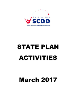 STATE PLAN ACTIVITIES March 2017