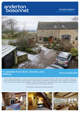 1 Laneside Farm Barn, Stocks Lane, Middop Price £550,000