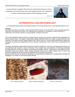 Extremophile Geo-Microbiology