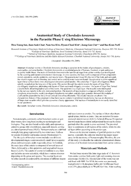 Anatomical Study of Chordodes Koreensis in the Parasitic Phase Using Electron Microscopy