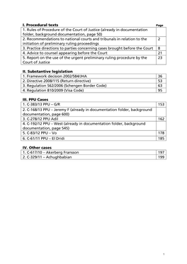 I. Procedural Texts 1. Rules of Procedure of the Court of Justice