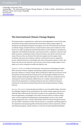 The International Climate Change Regime: a Guide to Rules, Institutions and Procedures Farhana Yamin and Joanna Depledge Frontmatter More Information