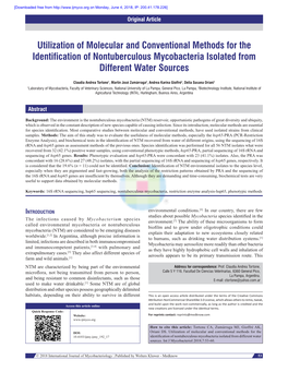 Utilization of Molecular and Conventional Methods for the Identification of Nontuberculous Mycobacteria Isolated from Different Water Sources