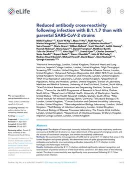 Reduced Antibody Cross-Reactivity Following Infection With