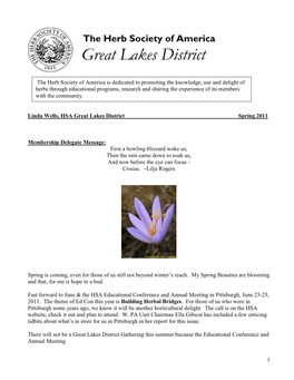 HSA Great Lakes District Newsletter, Fall 2010