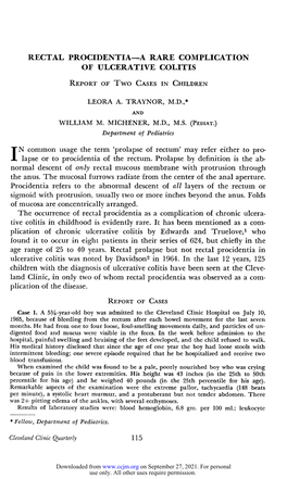 Rectal Procidentia—A Rare Complication of Ulcerative Colitis