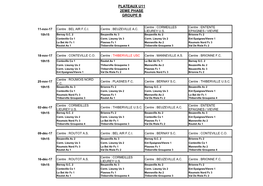 Plateaux U11 2Eme Phase Groupe B