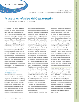 Foundations of Microbial Oceanography , Volume 2, a Quarterly 20, Number the O Journal of by David M