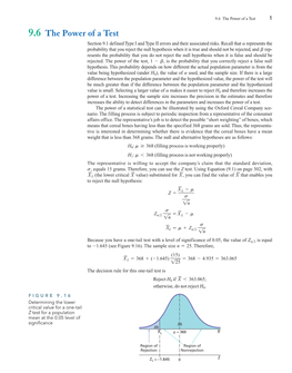 9.6 the Power of a Test 1 9.6 the Power of a Test Section 9.1 Defined Type I and Type II Errors and Their Associated Risks