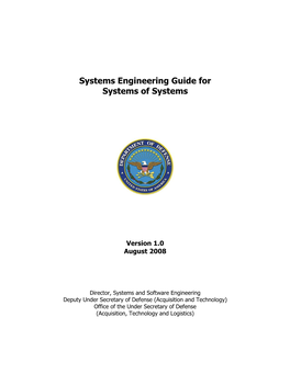 Systems Engineering Guide for Systems of Systems, Version 1.0