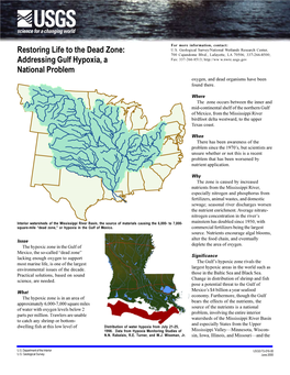 Restoring Life to the Dead Zone: Addressing Gulf Hypoxia, a National Problem