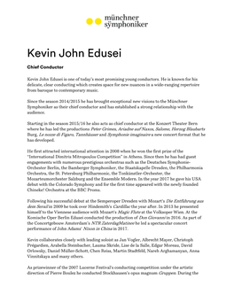 Kevin John Edusei Is One of Today's Most Promising Young