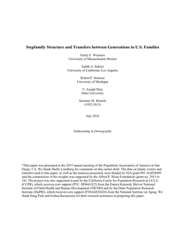 Stepfamily Structure and Transfers Between Generations in U.S. Families