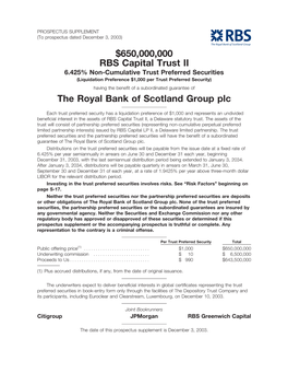 650000000 RBS Capital Trust II the Royal Bank of Scotland Group