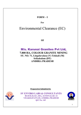 Environmental Clearance (EC)