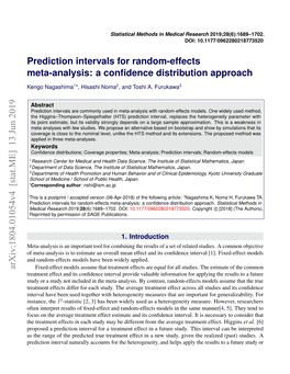 Prediction Intervals for Random-Effects Meta-Analysis: a Confidence Distribution Approach