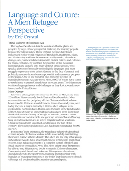 Language and Culture: a Mien Refugee Perspective