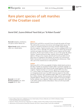 Rare Plant Species of Salt Marshes of the Croatian Coast