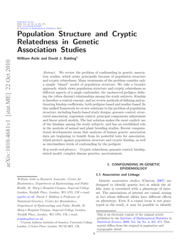 Population Structure and Cryptic Relatedness in Genetic Association